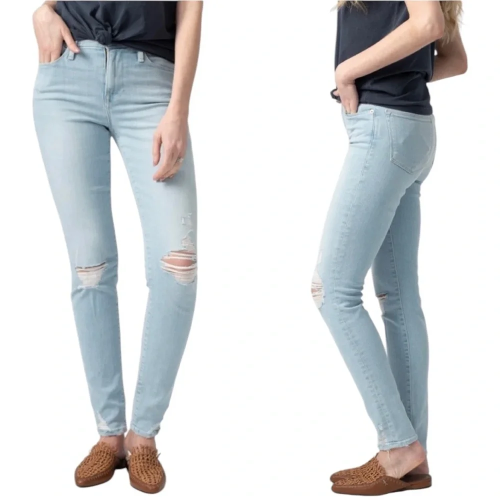 Frame Le High Distressed Skinny Jeans.